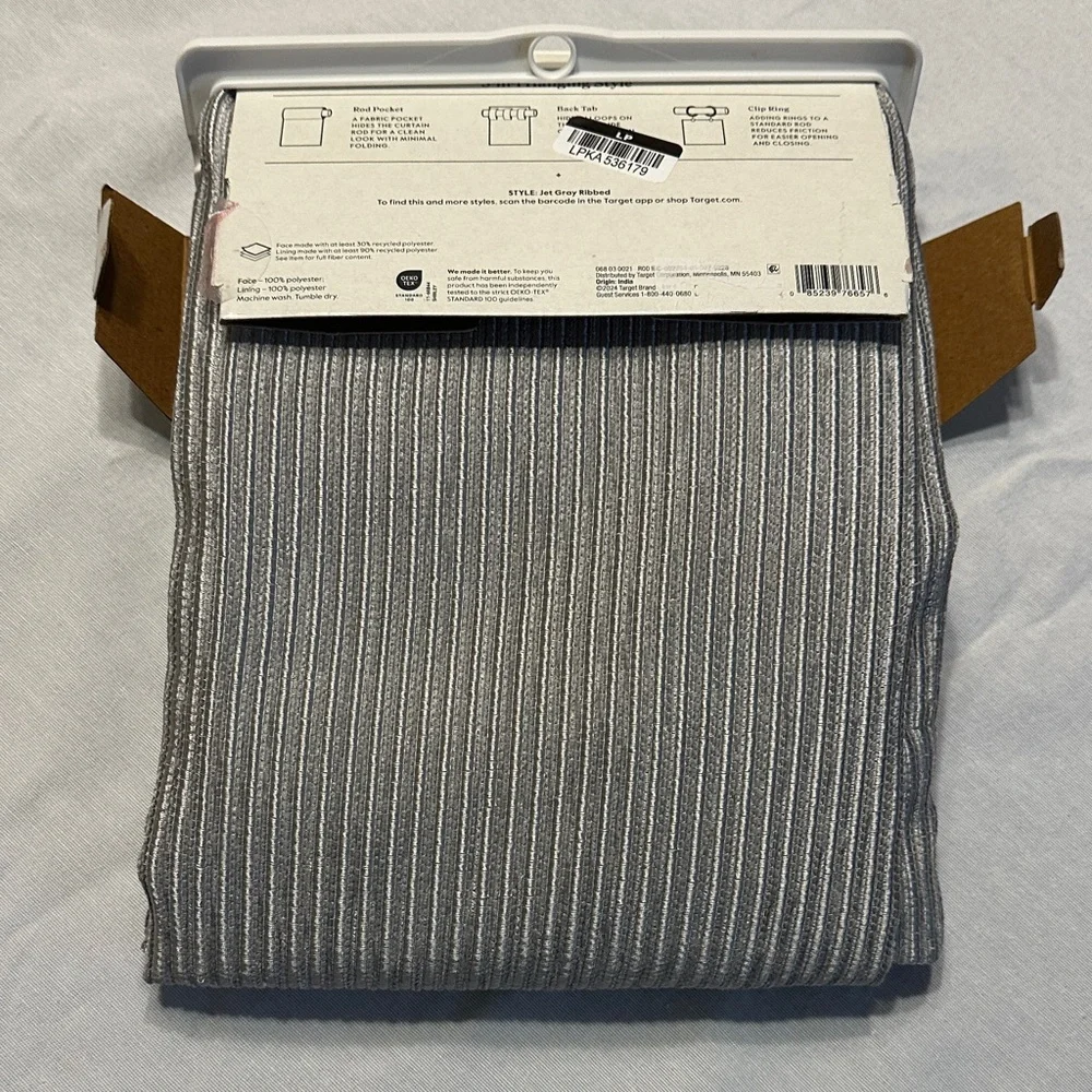 Threshold Jet Gray Ribbed Blackout Curtain🩶